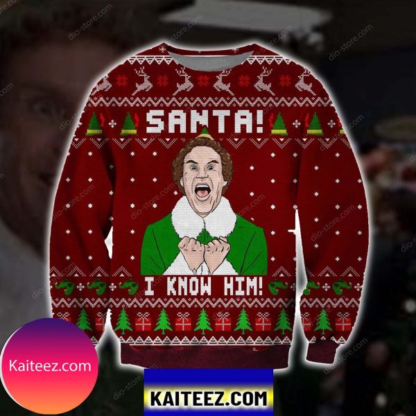 Santa I Know Him Knitting Pattern 3d Print Christmas Ugly Sweater