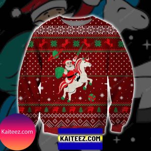 Santa Unicorn Knitting Pattern 3d Print Christmas Ugly Sweater