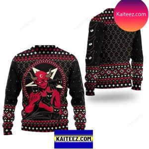 Satanic Satan Black Cat Christmas Ugly Sweater