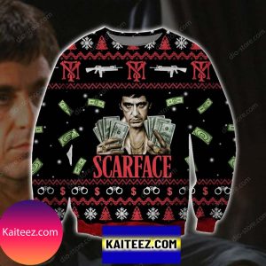 Scarface Knitting Pattern 3d Print Christmas Ugly Sweater