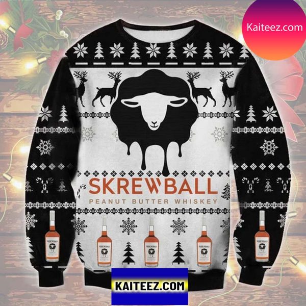 Screwball Peanut Butter Whiskey 3D Christmas Ugly Sweater