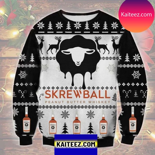 Screwball Peanut Butter Whiskey 3D Christmas Ugly Sweater