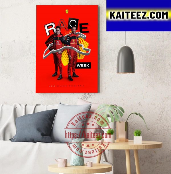 Scuderia Ferrari F1 2022 Belgium GP Spa Francorchamps Decor Poster Canvas