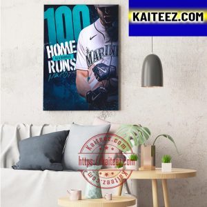Seattle Mariners Mitch Haniger 100 Home Runs As A Mariner Decorations Poster Canvas