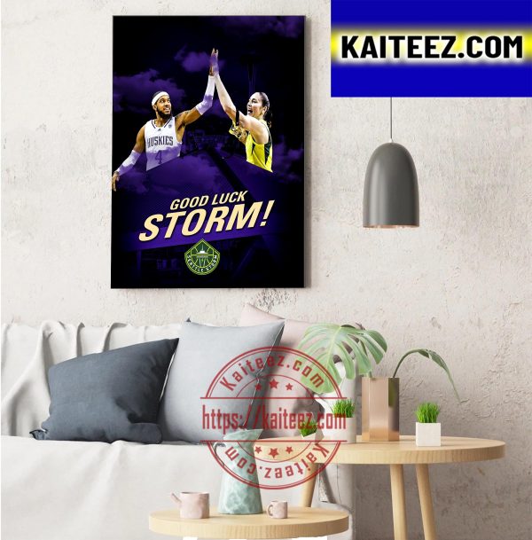Seattle Storm Good Luck Storm In The Playoffs Decor Poster Canvas