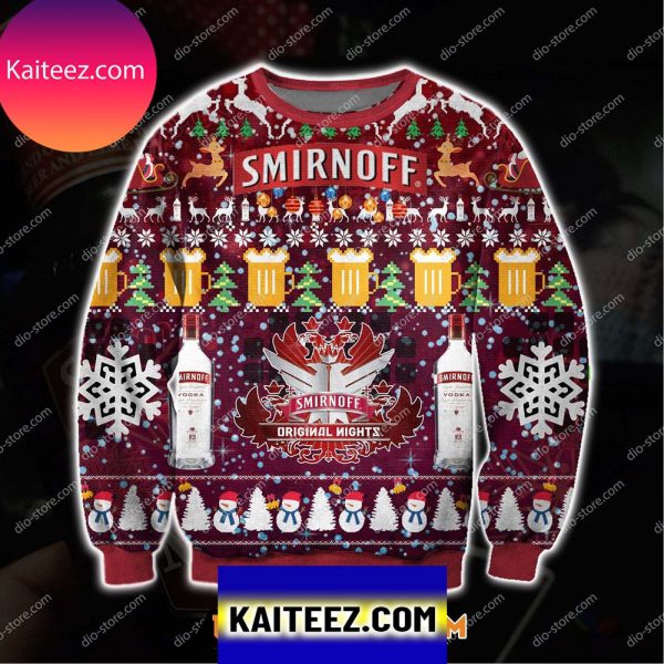 Smirnoff Vodka Wine Knitting Pattern 3d Print Ugly Sweater