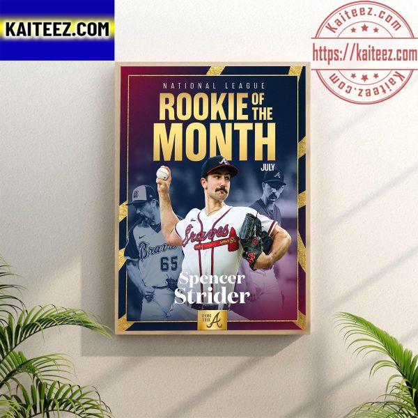 Spencer Strider National League Rookie of the Month Atlanta Braves Poster Canvas