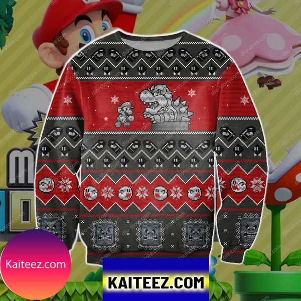 Super Mario 3d Print Christmas Ugly Sweater
