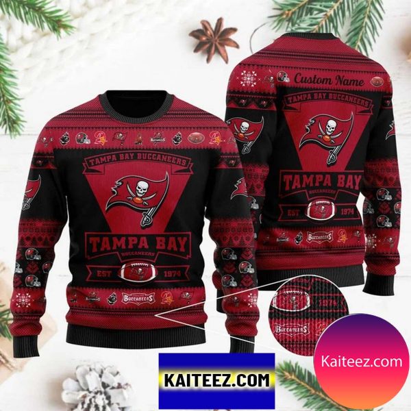 Tampa Bay Buccaneers Football Team Logo Personalized Christmas Ugly Sweater