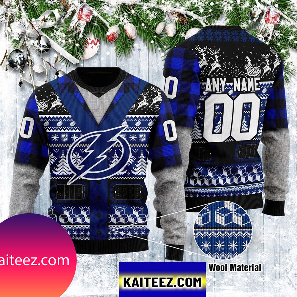 NFL Tampa Bay Lightning Skull Flower Ugly Christmas Ugly Sweater –