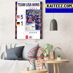 Team USA Hockey Wins IIHF 2022 World Junior Championship Art Decor Poster Canvas