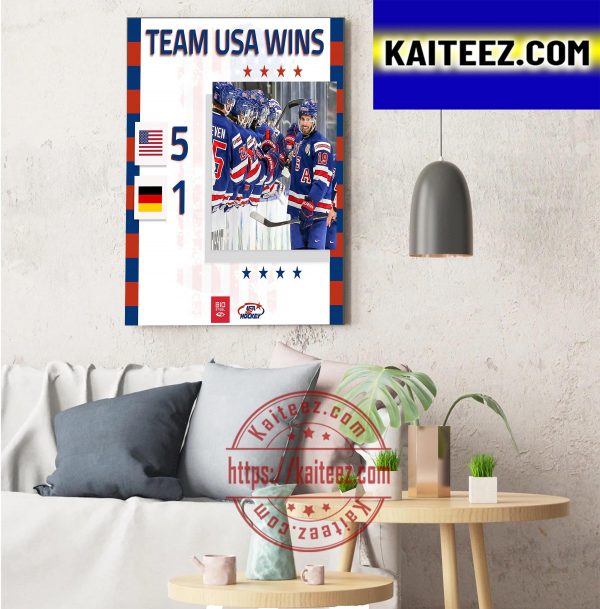 Team USA Hockey Wins IIHF 2022 World Junior Championship Art Decor Poster Canvas