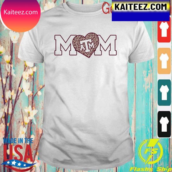 Texas A&M Aggie Mom Leopard Heart T-shirt