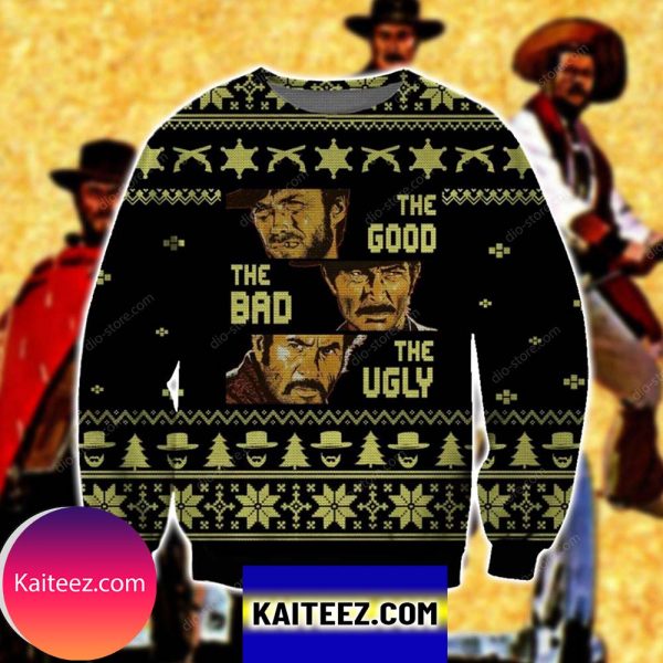 The Good The Bad And The Ugly 3d Print Ugly Christmas Ugly Sweater