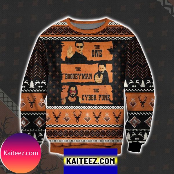 The One The Boogeyman And The Cyber Punk Christmas Ugly Sweater