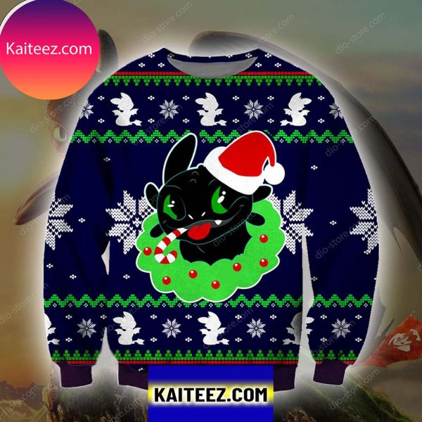 Toothless Knitting Pattern 3d All Over Printed Christmas Ugly Sweater