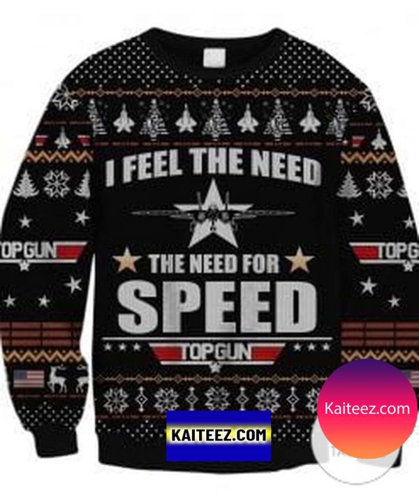Top Gun I Feel The Need For Speed Christmas Ugly Sweater