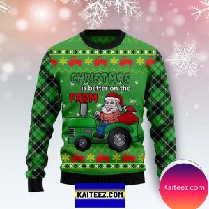 Tractor Santa Christmas Is Better On The Farm Sweatshirt Knitted Christmas Ugly Sweater