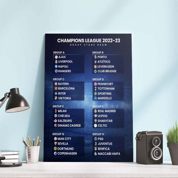 UEFA Champions League 2022 2023 group stage draw Poster Canvas