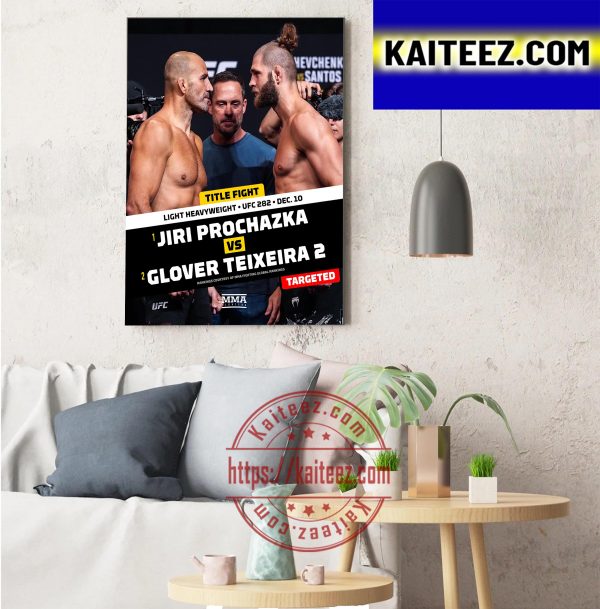 UFC 282 Light Heavyweight Title Jiri Prochazka vs Glover Teixeira 2 Art Decor Poster Canvas