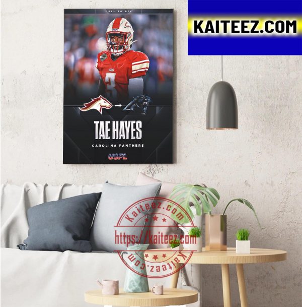 USFL Champion CB Tae Hayes Signed With Carolina Panthers Gift Poster Canvas