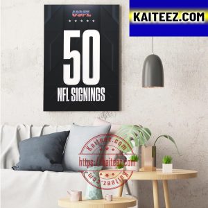 USFL With 50th NFL Signings Art Decor Poster Canvas