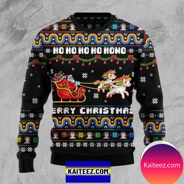 Unicorn Merry Christmas Sweatshirt Knitted Christmas Ugly Sweater