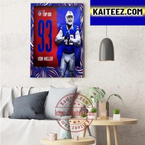 Von Miller The NFL Top 100 Players Of 2022 Art Decor Poster Canvas