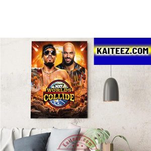 WWE NXT Worlds Collide Ricochet vs Carmelo Hayes In North American Title ArtDecor Poster Canvas
