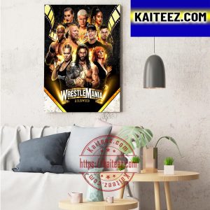 WWE Wrestlemania 39 Poster Art Decor Poster Canvas