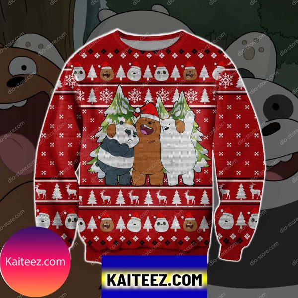 We Bare Bears 3d Print Christmas Ugly Sweater