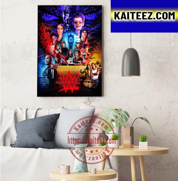 What if Stranger Things x WWE Decorations Poster Canvas