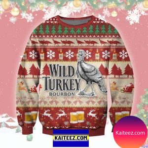 Wild Turkey Bourbon 3D Christmas Ugly Sweater