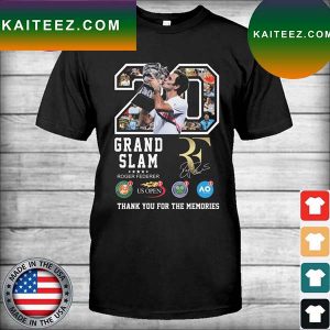 20 Grand Slam Roger Federer thank you for the memories signature 2022 T-shirt