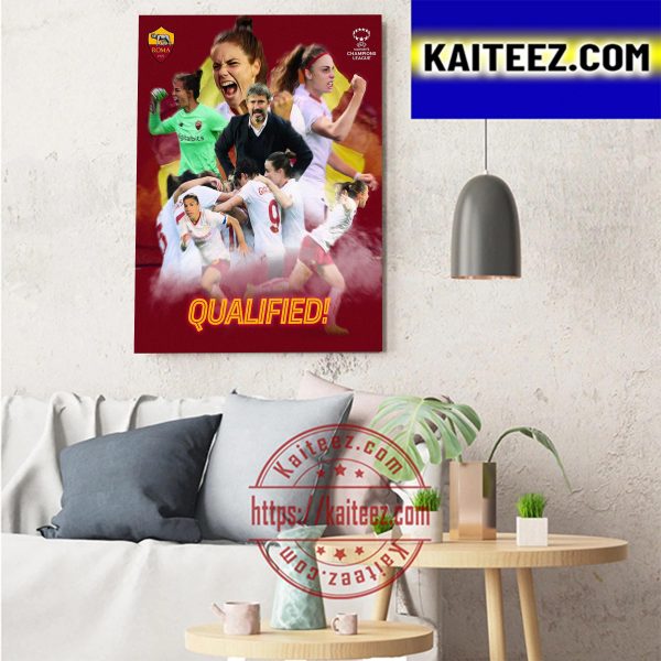 AS Roma Femminile Qualified UEFA Women’s Champions League Art Decor Poster Canvas