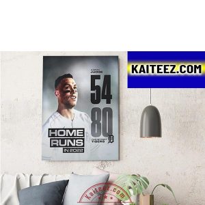 Aaron Judge 54 Home Runs In 2022 In New York Yankees MLB Decorations Poster Canvas