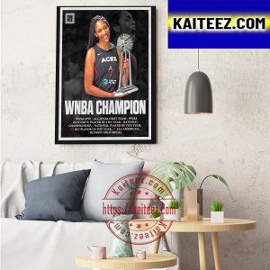 A’ja Wilson Las Vegas Aces Is 2022 WNBA Champion And All Title Art Decor Poster Canvas