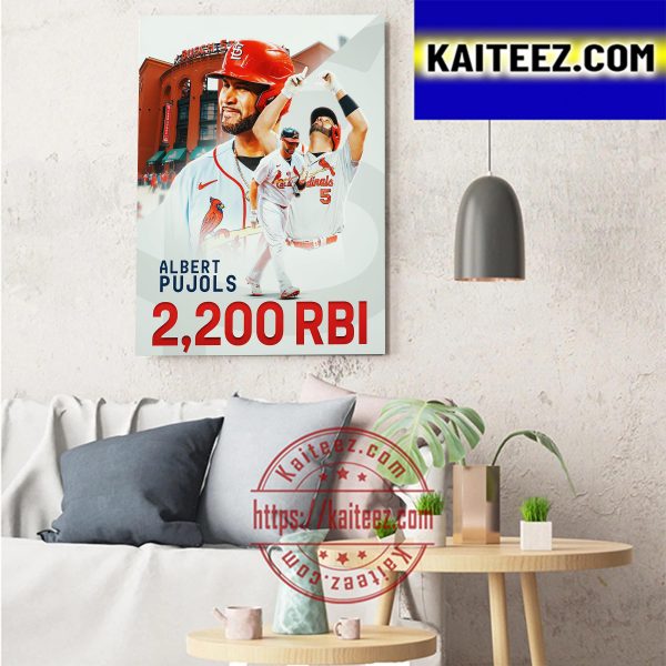 Albert Pujols 2200 RBI In St Louis Cardinals MLB Decorations Poster Canvas