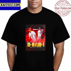 Albert Pujols x Hank Aaron Players With 700+ HR And 3000+ H Vintage T-Shirt