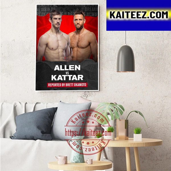 Arnold Allen vs Calvin Kattar On UFC Art Decor Poster Canvas