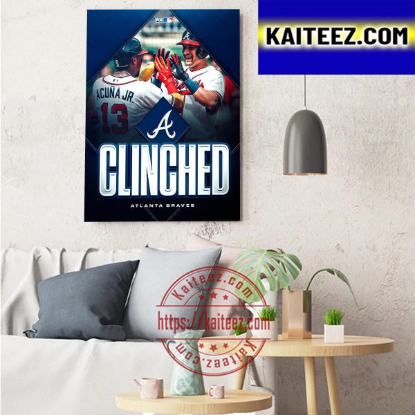 Atlanta Braves Are Postseason Bound Clinched MLB Postseason 2022 Art Decor Poster Canvas