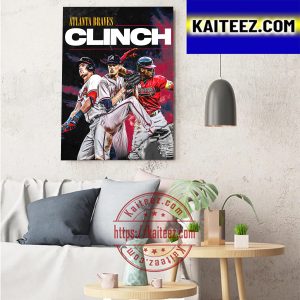 Atlanta Braves Clinch MLB Postseason 2022 Art Decor Poster Canvas