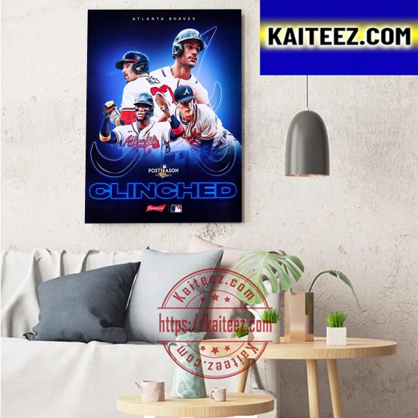 Atlanta Braves Clinched 2022 MLB Postseason Art Decor Poster Canvas