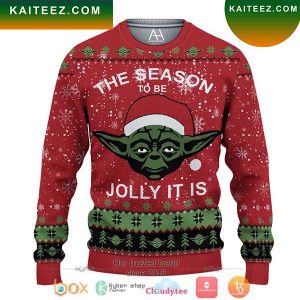Baby Yoda The Season To Be Jolly It Is Star Wars Christmas Ugly Sweater