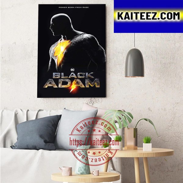 Black Adam New Poster Movie Power Born From Rage Art Decor Poster Canvas