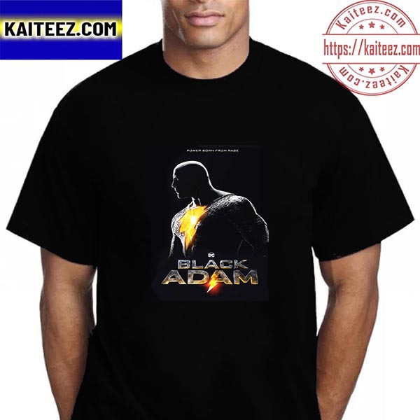 Black Adam New Poster Movie Power Born From Rage Vintage T-Shirt