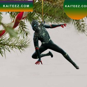 Black Spiderman fighting Christmas tree  Christmas Ornament
