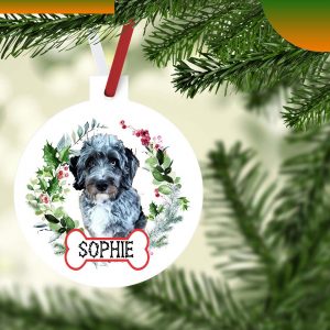 Blue Merle Doodle  Personalized Gift For The Labradoodle Lover Ornament