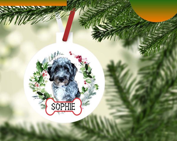 Blue Merle Doodle  Personalized Gift For The Labradoodle Lover Ornament
