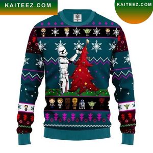 Boba Fett And Christmas tree  Star Wars Christmas Ugly Sweater